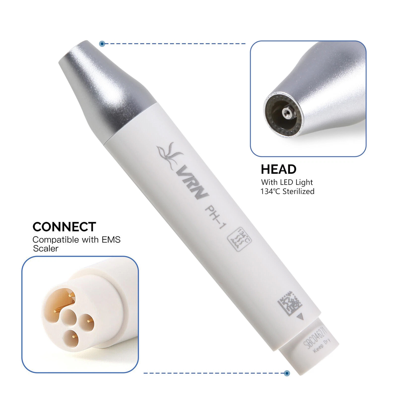 VRN DA-20 Détartreur dentaire ultrasonique + pièce à main LED (embouts compatibles EMS Woodpecker)